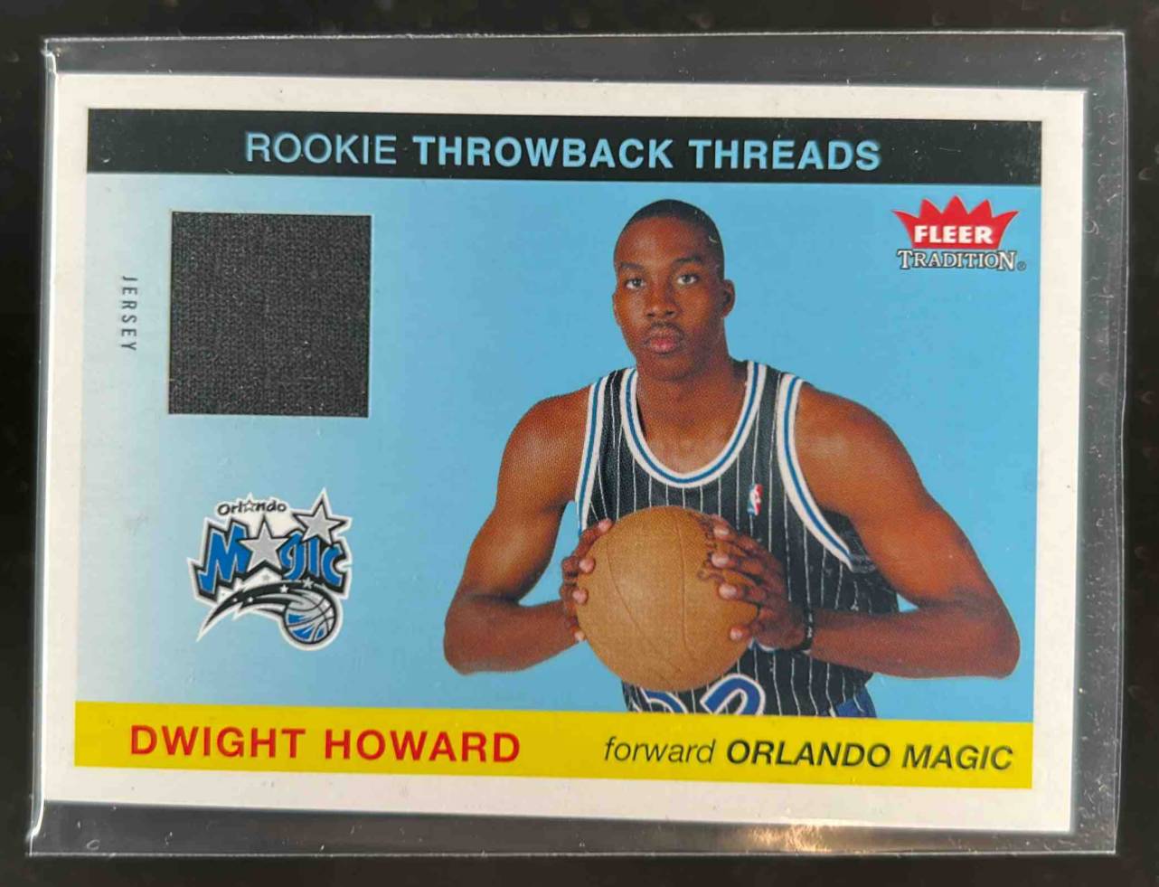 Card image for 2004-05 Fleer Tradition Dwight Howard Rookie Throwback Threads Jersey #TT-DH RC