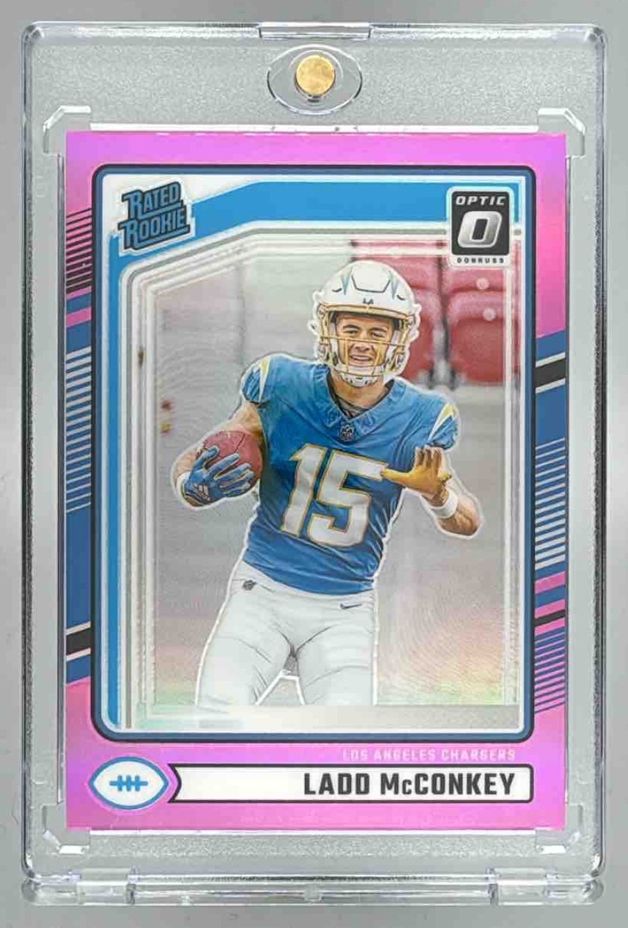 Card image for 2024 Panini Donruss Ladd McConkey #328 RC Rated Rookie Chargers
