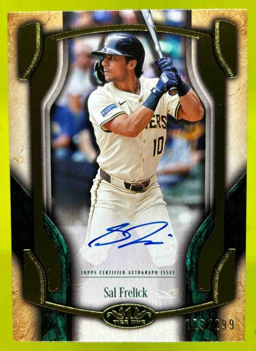 Card image for Sal Frelick 2026 Topps Baseball Tier One Break Out Auto /299 Milwaukee Brewers
