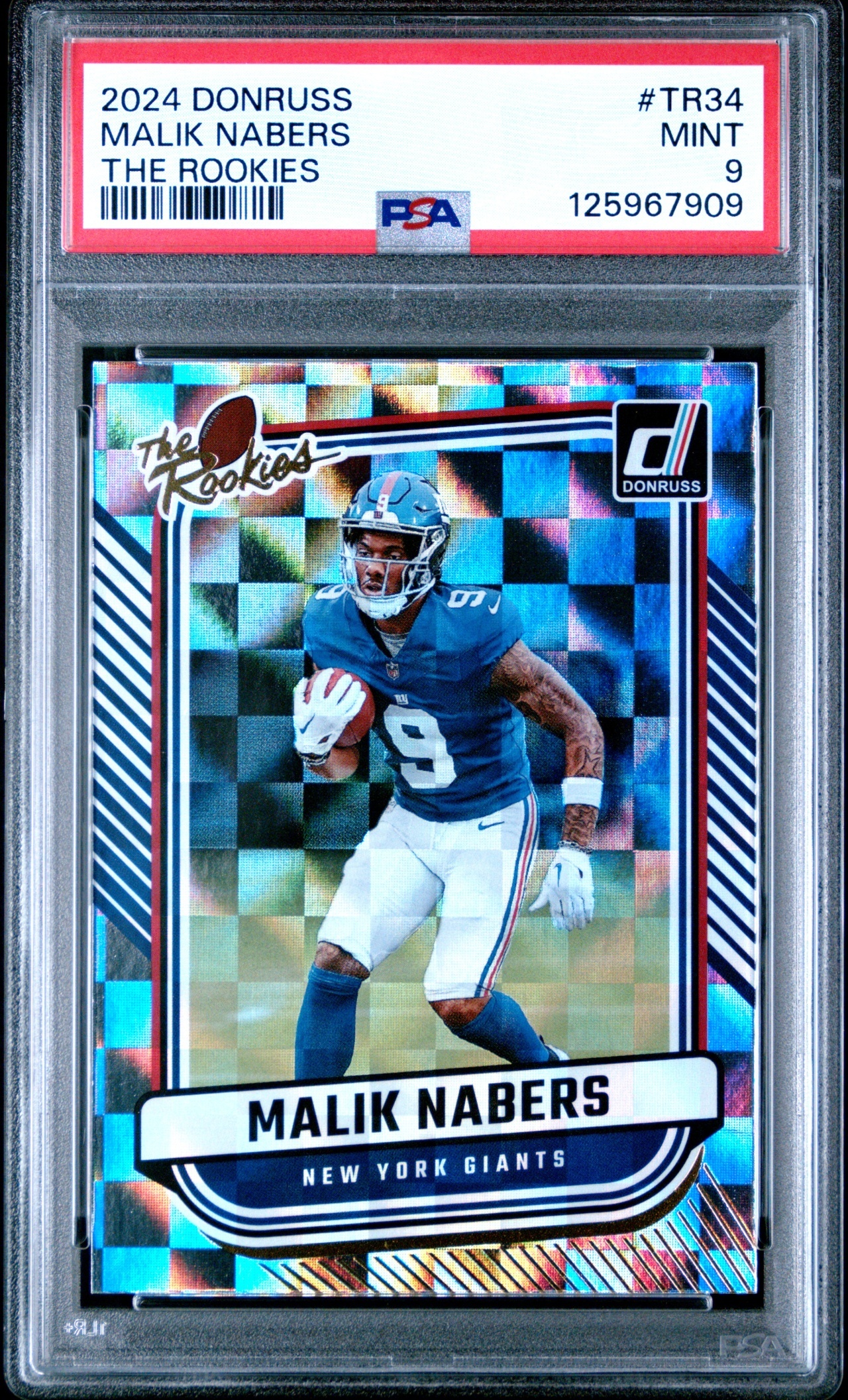 Card image for 2024 Panini Football Donruss Malik Nabers The Rookies #TR-34 RC New York Giants