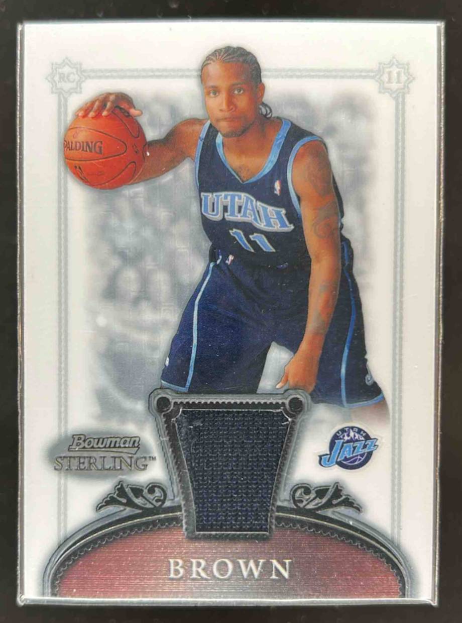 Card image for 2006-07 BOWMAN STERLING DEE BROWN #67 MEM RC ROOKIE UTAH JAZZ