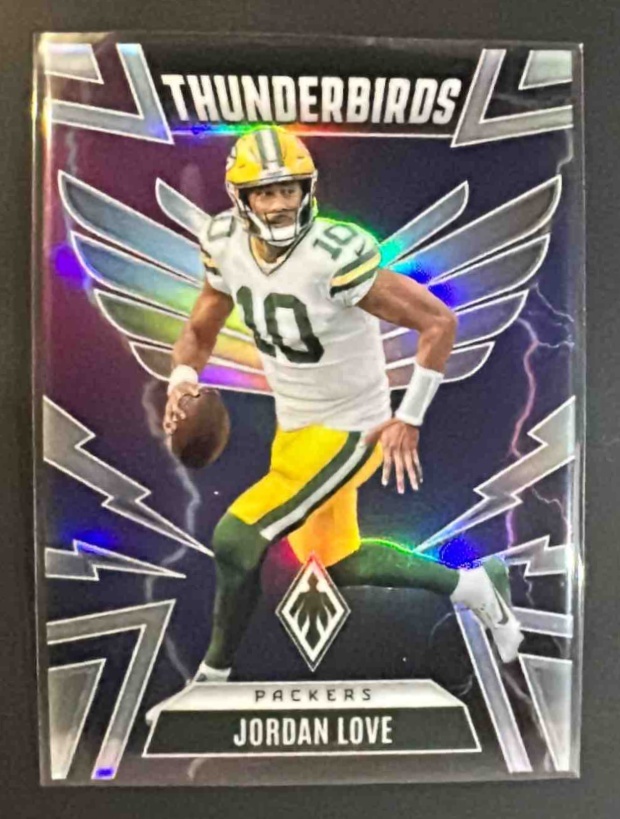 Card image for 2025 Panini Phoenix Jordan Love #18 Thunderbirds Packers