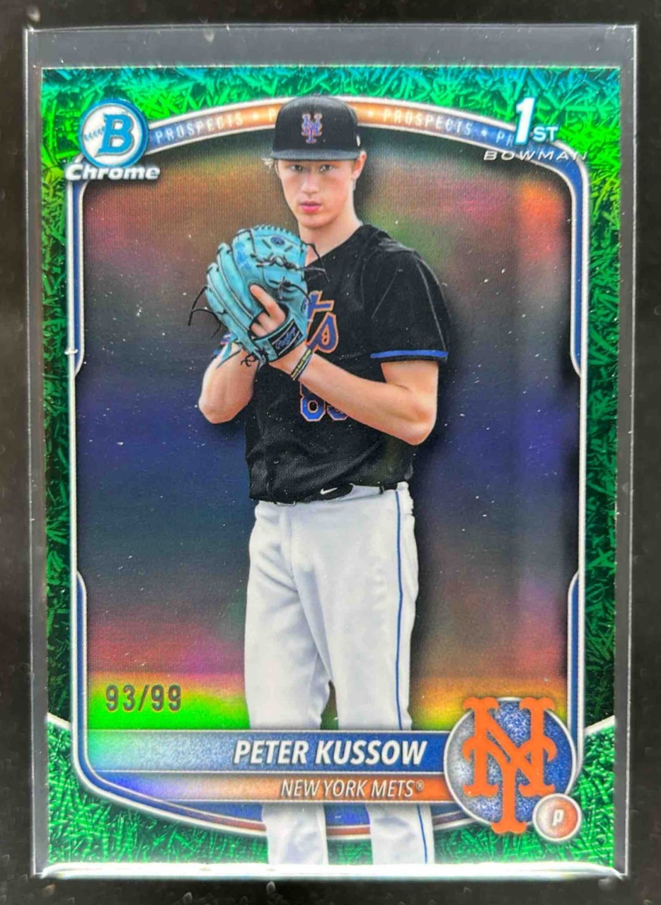 Card image for Peter Kussow 2025 Bowman Draft Chrome Green Grass Refractor /99