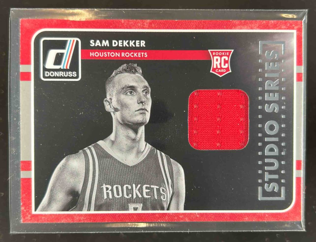 Card image for 2015-16 PANINI DONRUSS SAM DEKKER STUDIO SERIES #18 RC ROOKIE JERSEY ROCKETS