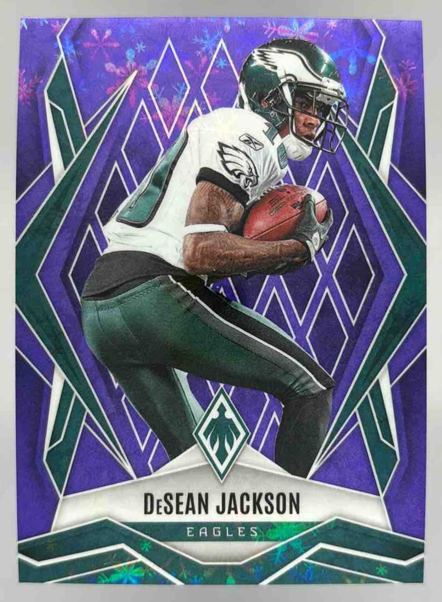 Card image for 2025 Panini Phoenix DeSean Jackson Purple Hyper /249 #142 Eagles