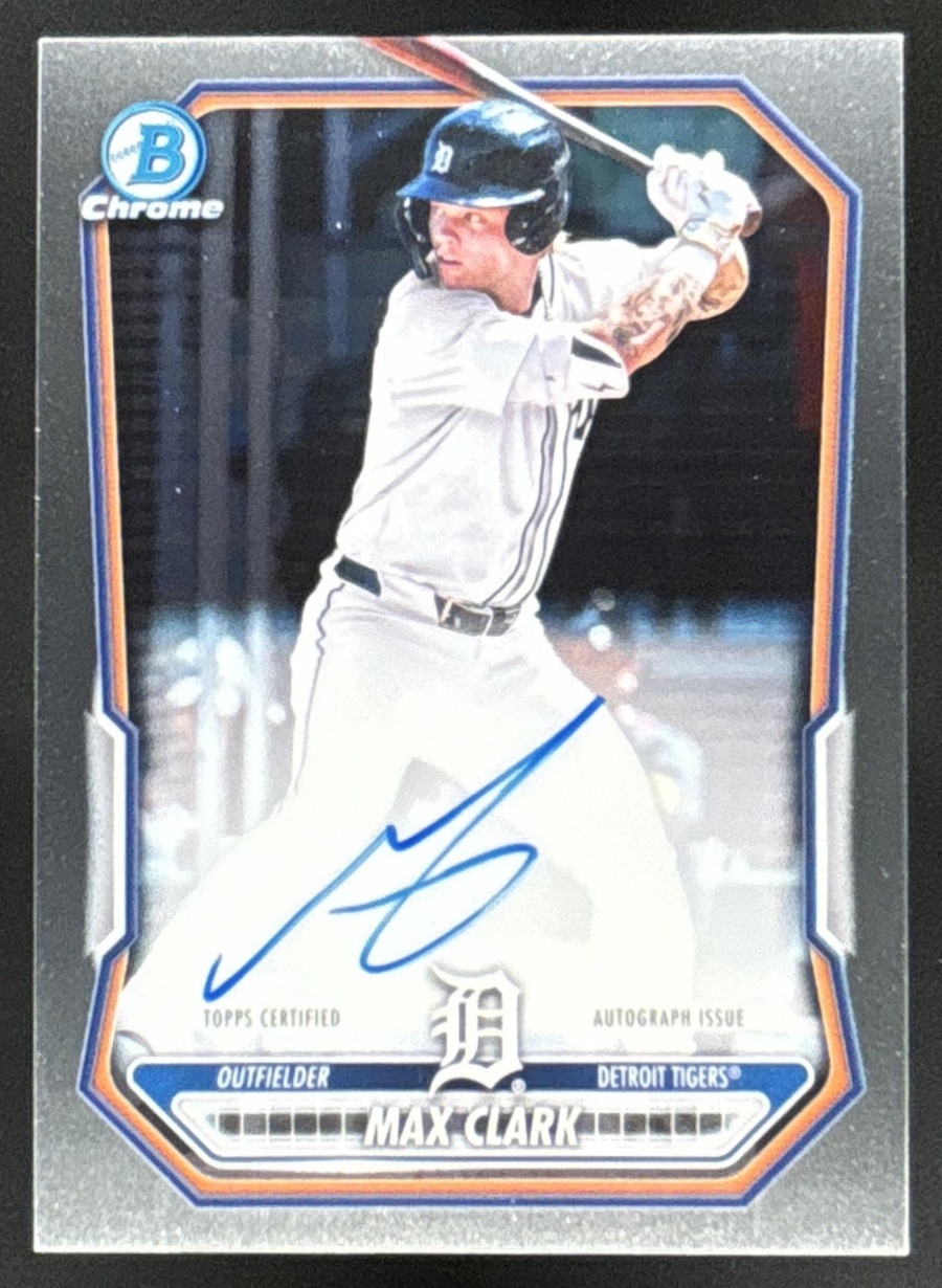 Card image for Max Clark 2026 Bowman Chrome Prospect Auto Detroit Tigers