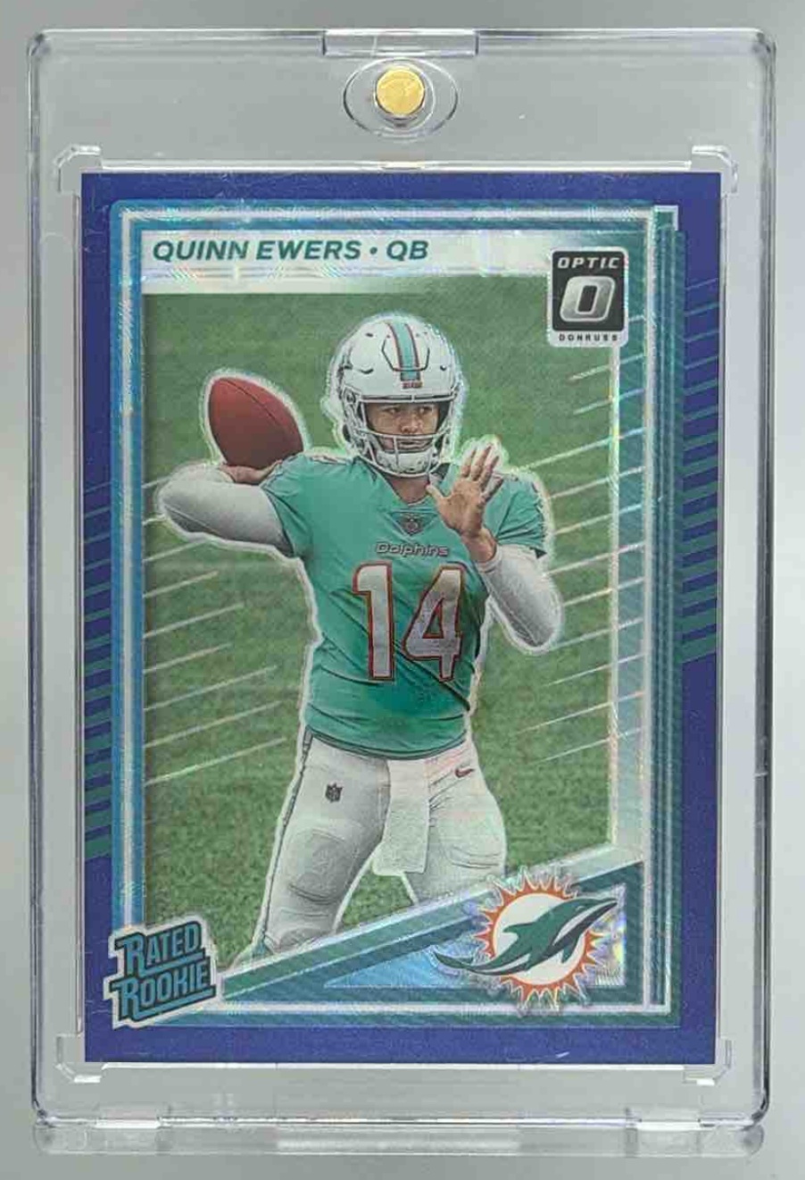 Card image for 2025 Panini Football Donruss Quinn Ewers Rated Rookie #342 RC Miami Dolphins