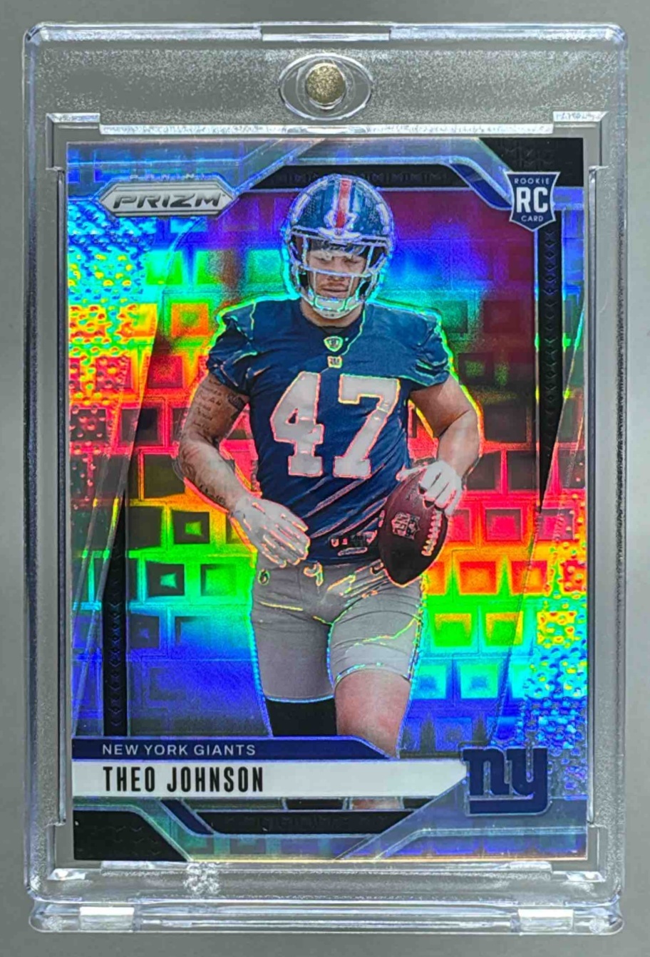 Card image for 2024 Panini Football Prizm Theo Johnson Pandora /400 #390 RC New York Giants