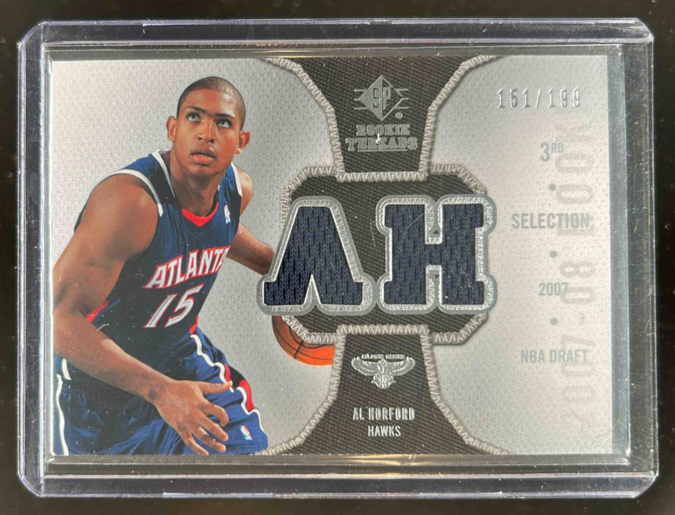 Card image for 2007-08 SP ROOKIE THREADS AL HORFORD PARALLEL /199 #RT-AH MEM RC ATLANTA HAWKS
