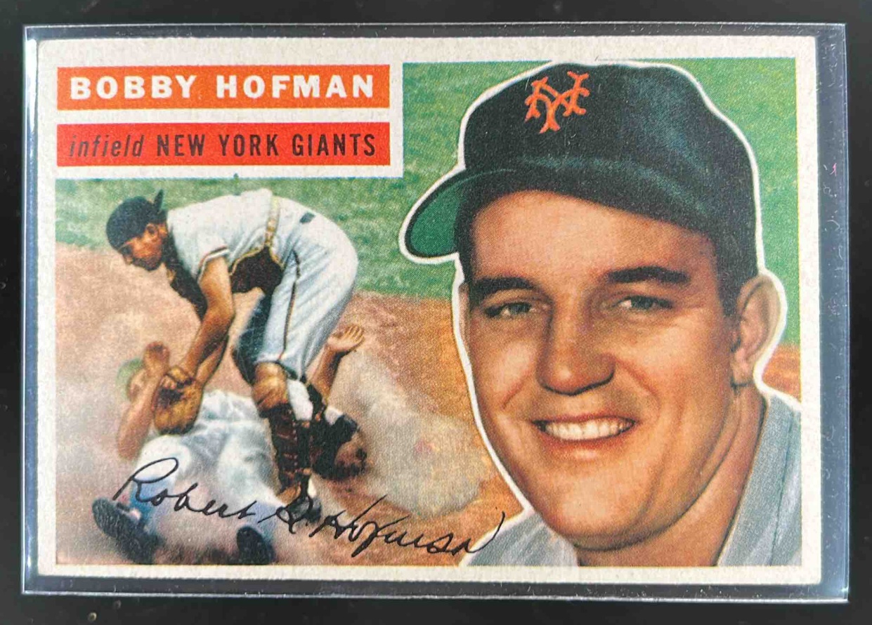 Card image for 1956 TOPPS BASEBALL BOBBY HOFMAN #28B NEW YORK GIANTS