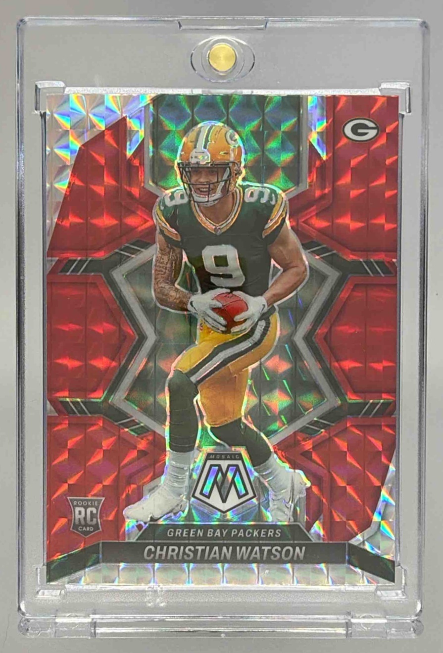 Card image for 2022 Panini Football Mosaic Christian Watson #327 RC Green Bay Packers