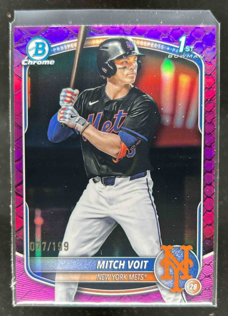 Card image for Mitch Voit 2025 Bowman Draft Chrome Fuchsia Reptilian Refractor /199