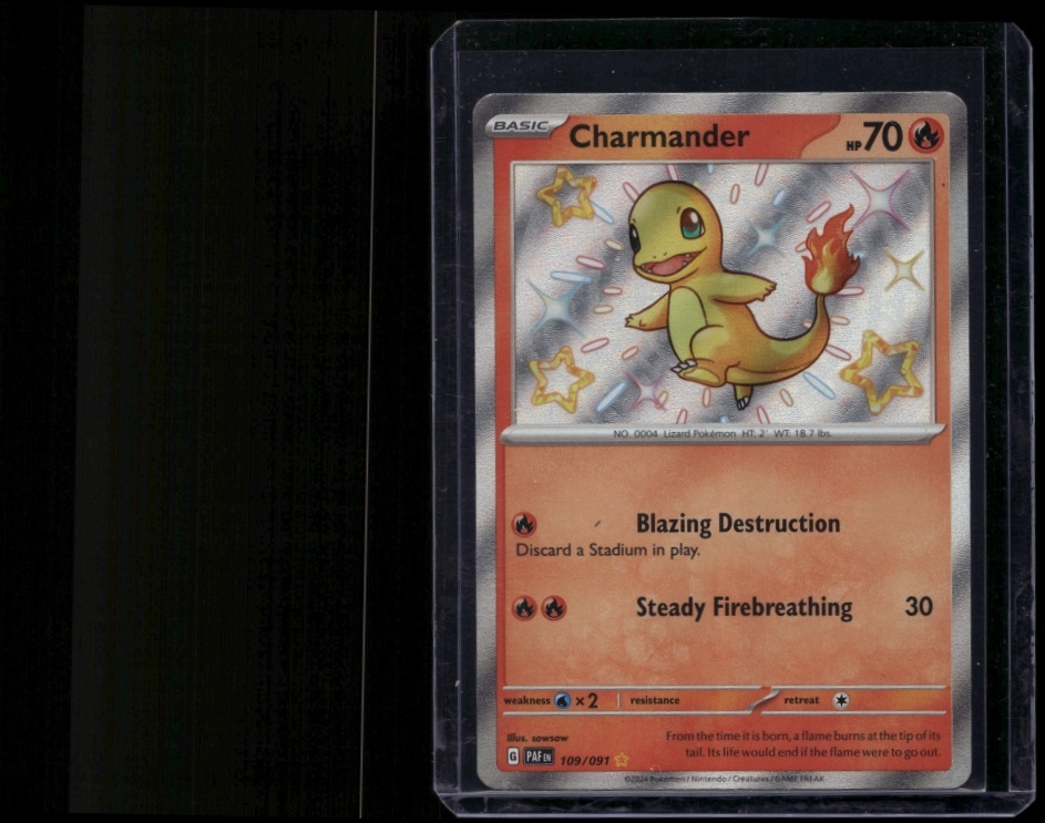 Pokemon TCG Charmander 109/091 Paldean Fates Shiny Rare NM