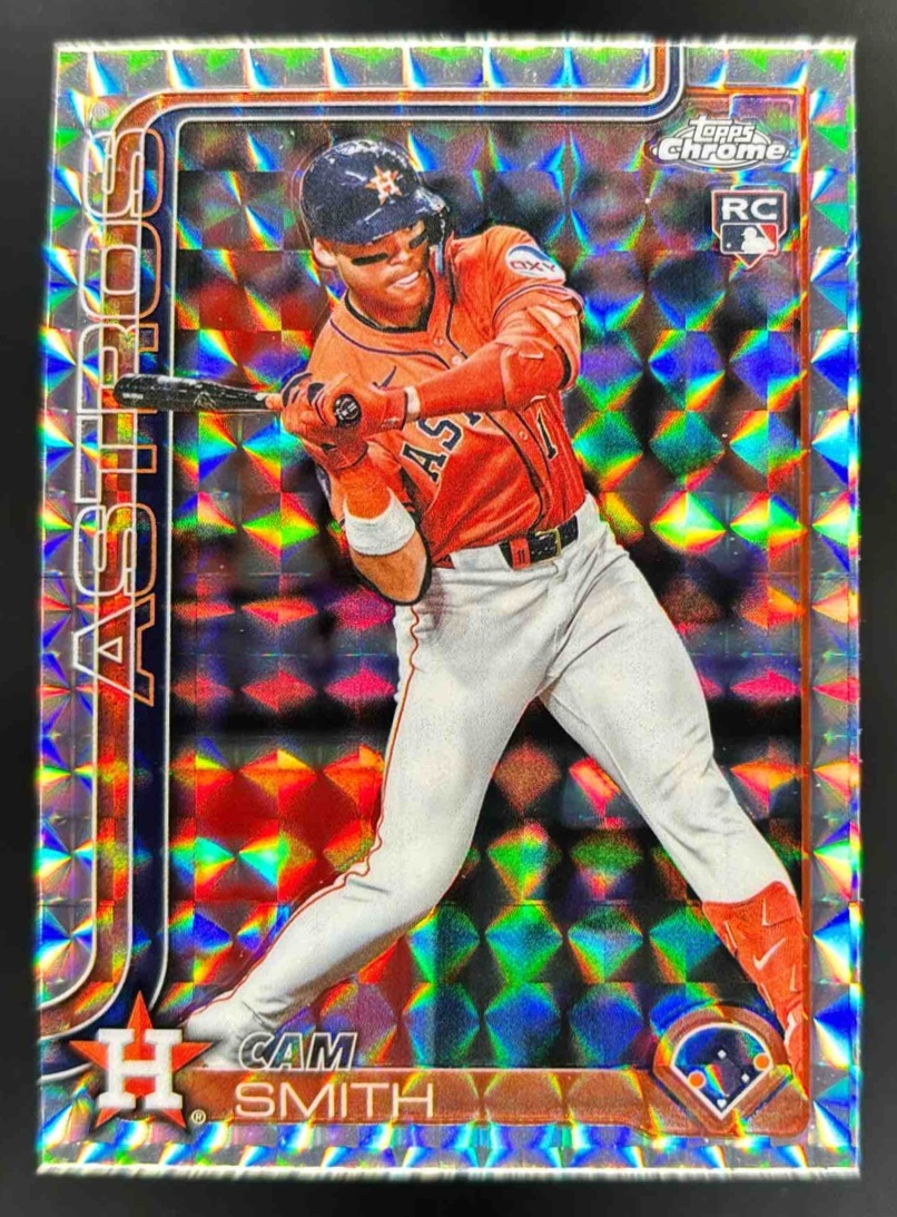 Card image for 2025 Topps Chrome Update Cam Smith Geometric Refractor #USC145 RC Astros