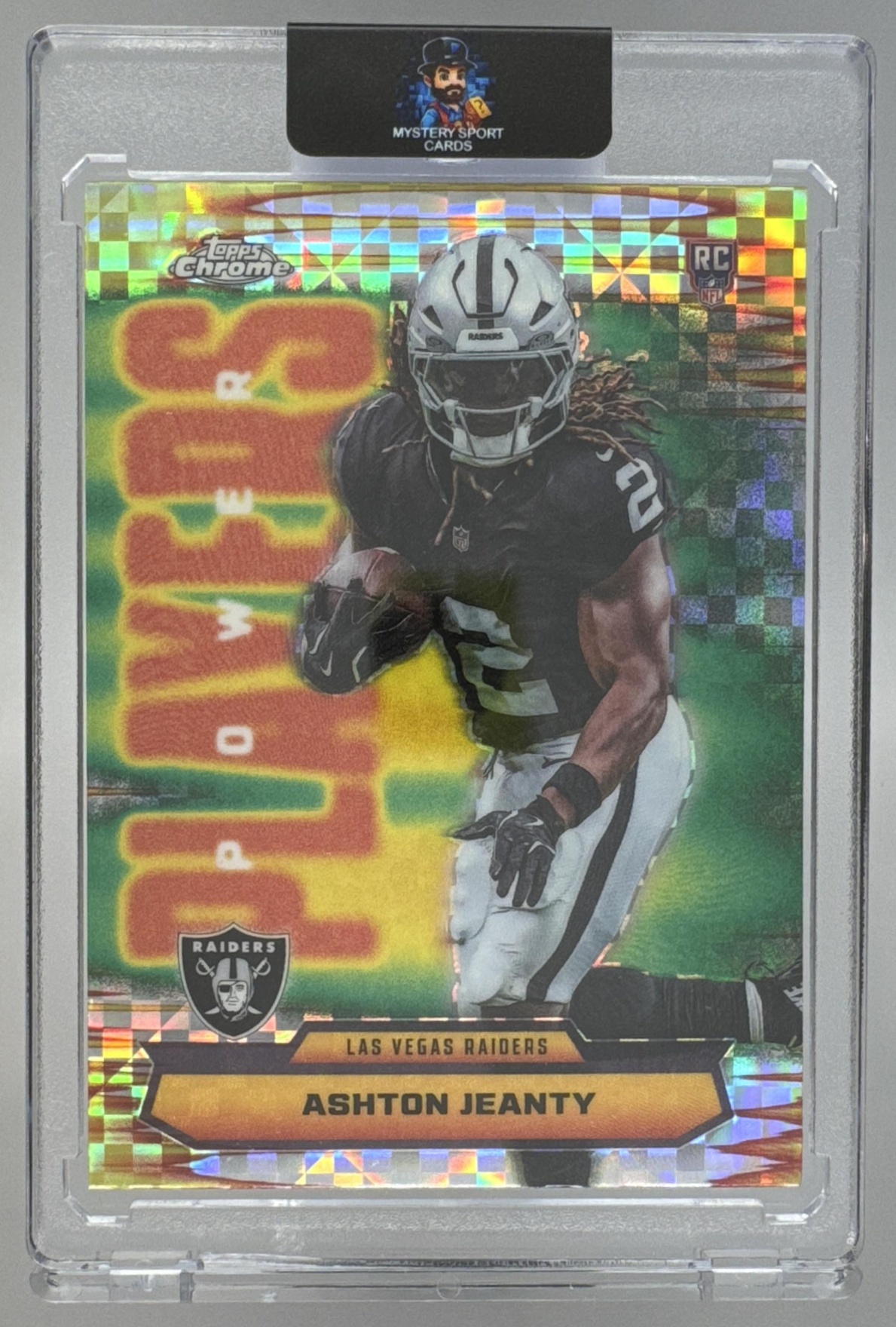 Card image for 2025 Topps Chrome Ashton Jeanty Power Players #PP-14 RC Raiders