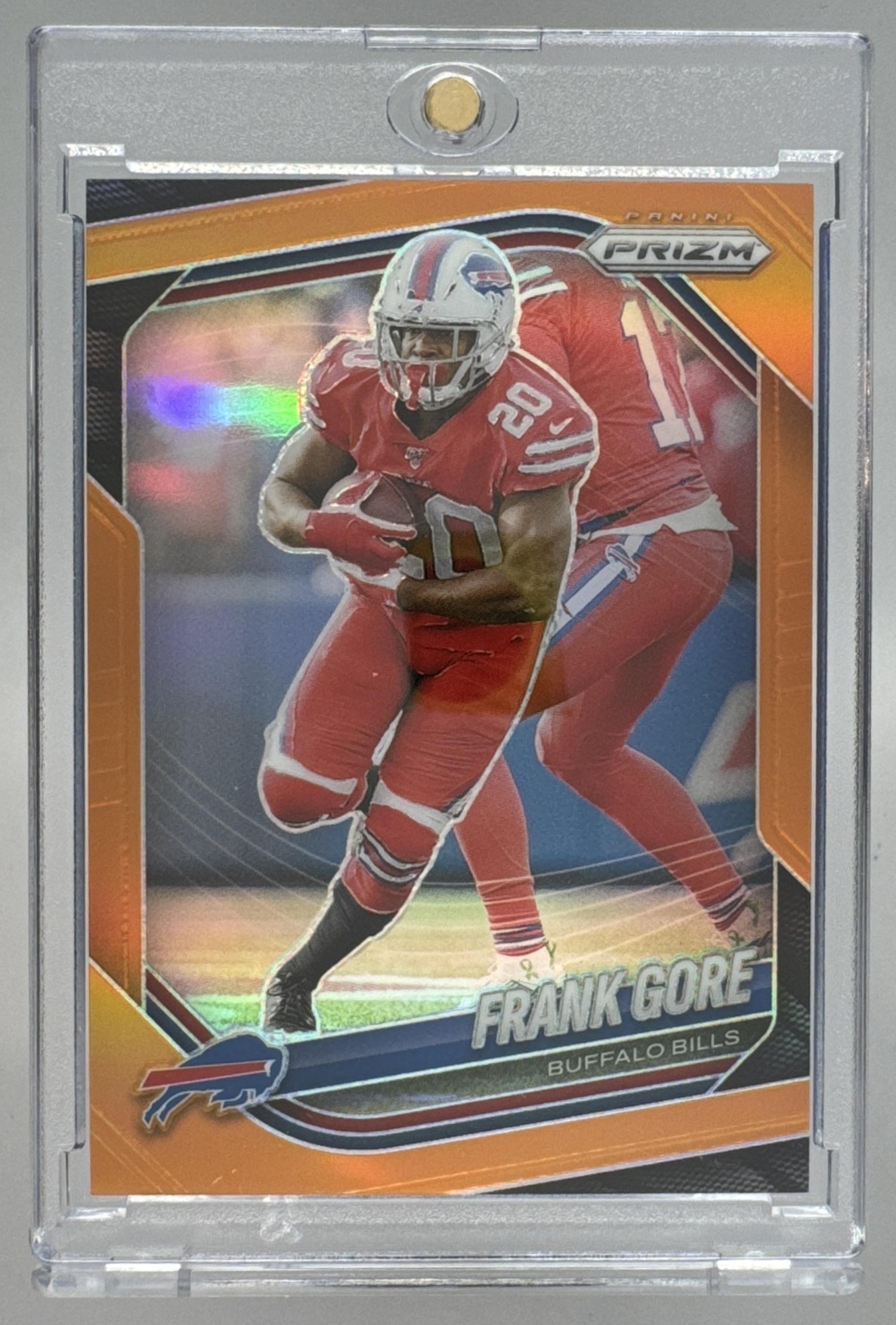 Card image for 2025 Panini Football Prizm Frank Gore Orange /249 #140 Buffalo Bills