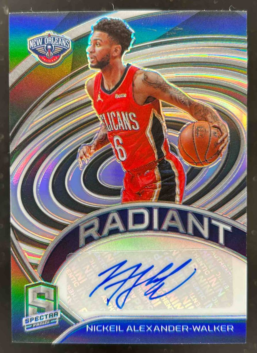 Card image for 2020-21 Panini Spectra Nickeil Alexander-Walker Radiant Signatures 75 /99 #RSI-NAW Auto