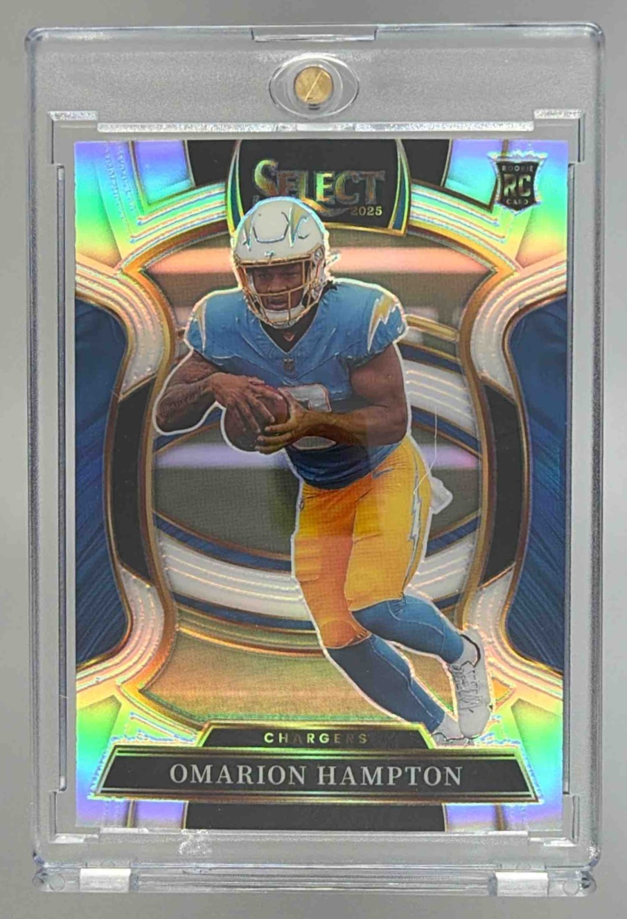 Card image for 2025 Panini Football Select Omarion Hampton Concourse #2 RC Los Angeles Chargers