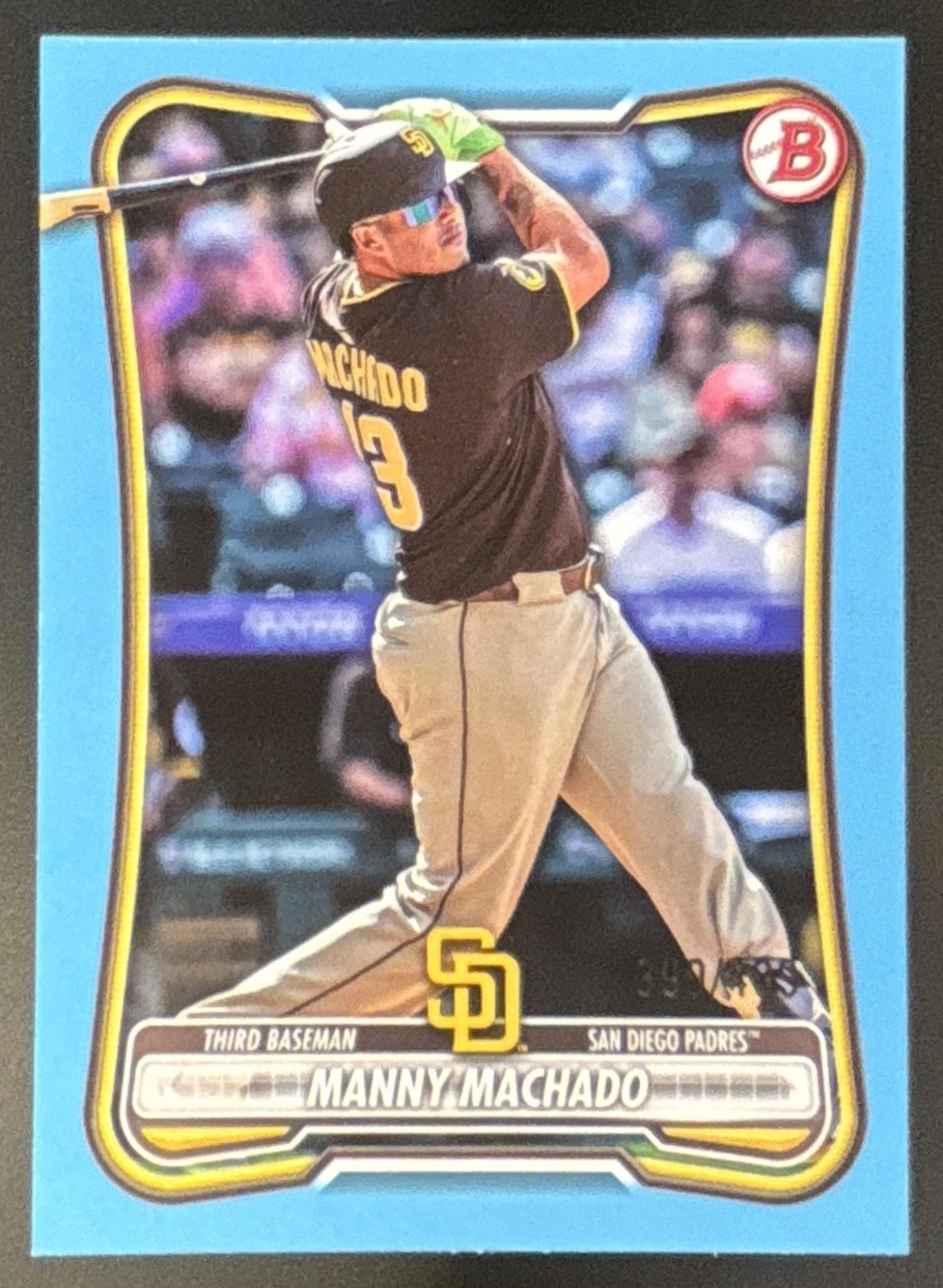 Card image for Manny Machado 2026 Bowman Sky Blue Border /499 San Diego Padres