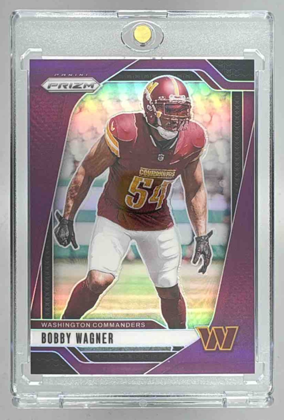 Card image for 2024 Panini Football Prizm Bobby Wagner Purple /125 #293 Washington Commanders
