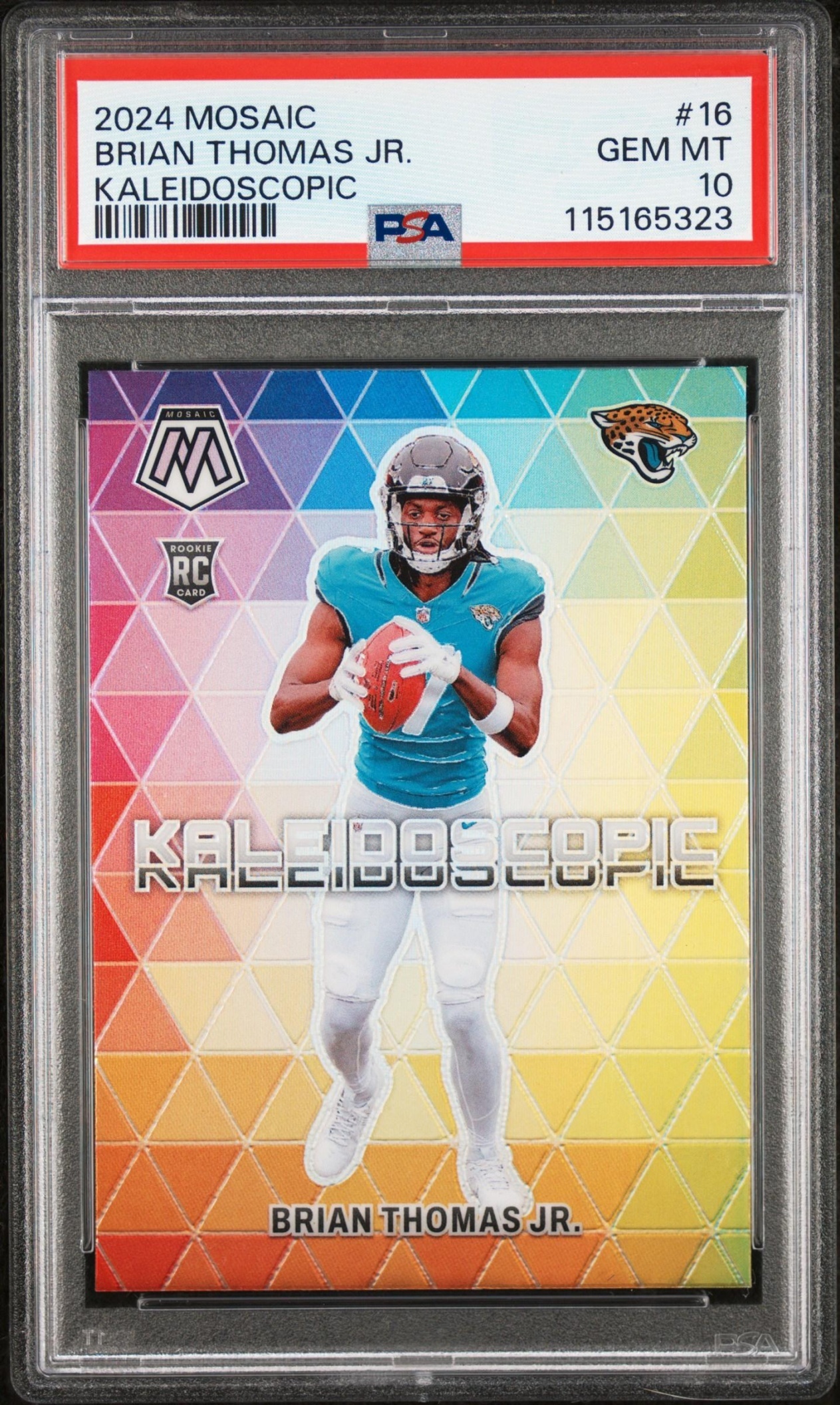 Card image for 2024 Panini Mosaic Brian Thomas Jr. Kaleidoscopic #16 RC Jaguars
