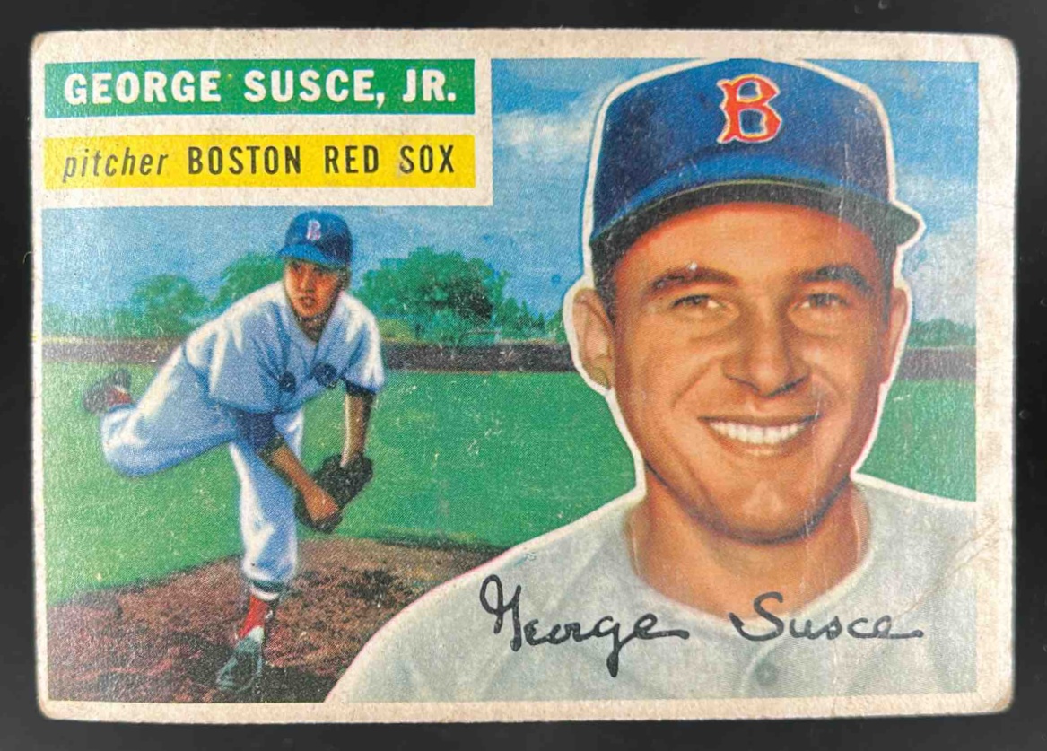 Card image for 1956 TOPPS BASEBALL GEORGE SUSCE JR. #93A BOSTON RED SOX
