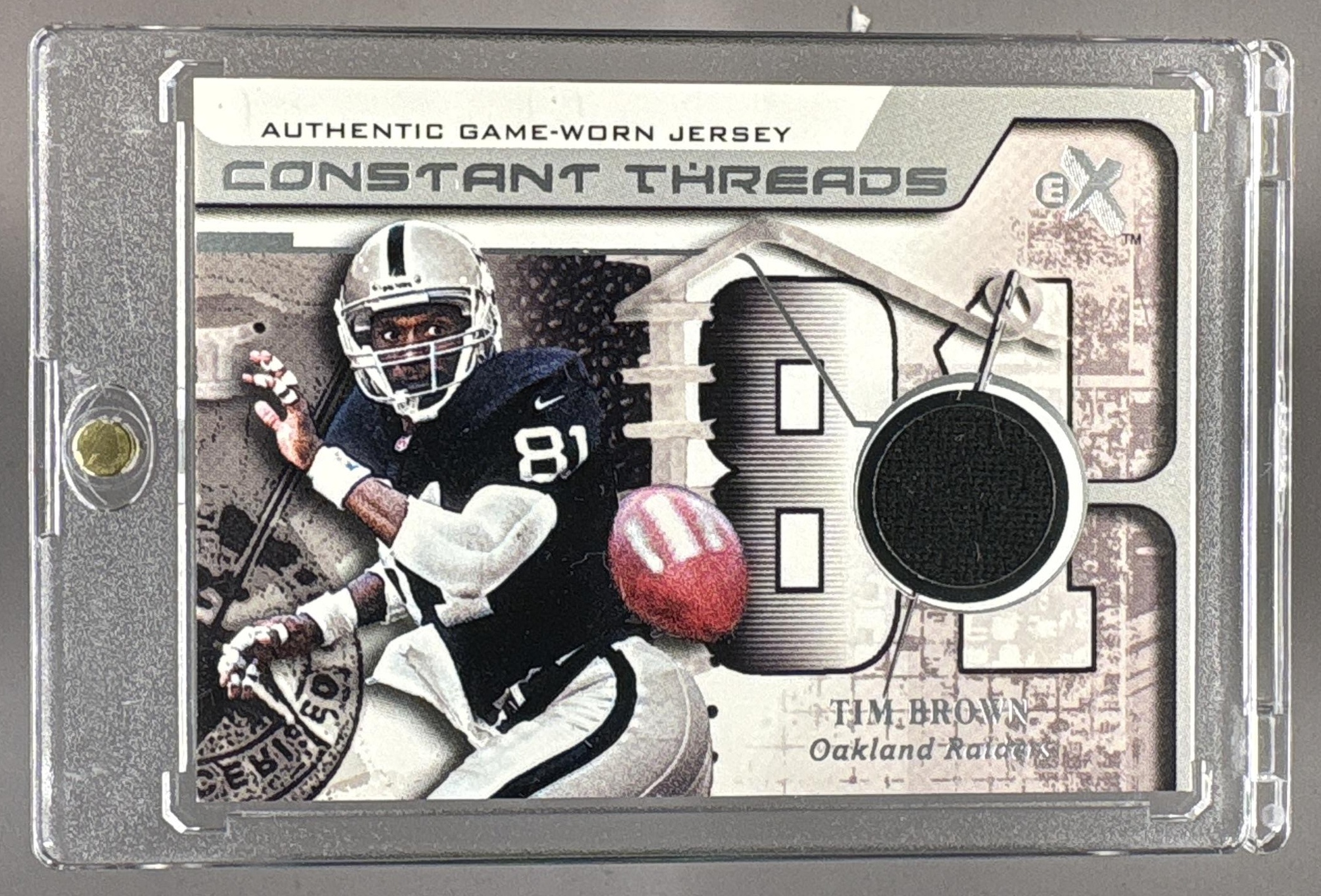 2001 FLEER E-X TIM BROWN #NNO CONSTANT THREADS JAGUARS