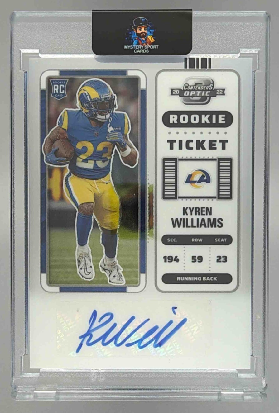 Card image for 2022 Panini Contenders Optic Kyren Williams #184 Auto RC Rookie Ticket Rams