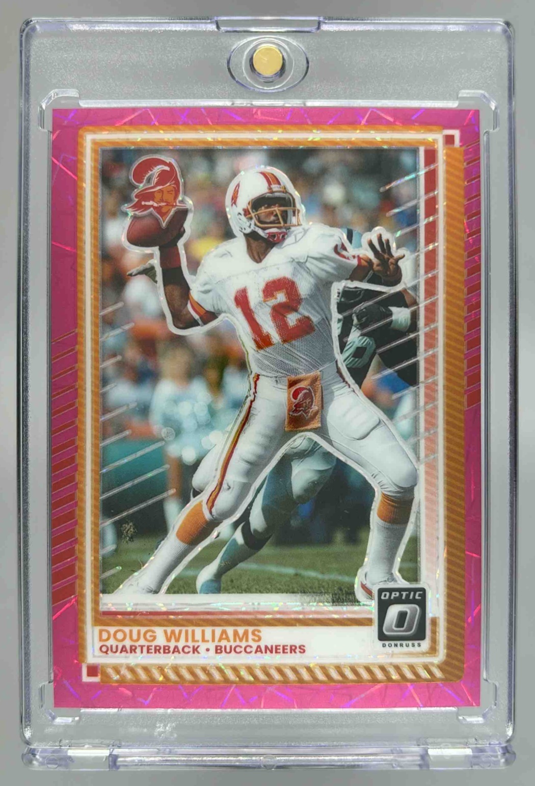 Card image for 2025 Panini Donruss Optic Doug Williams Pink Velocity Prizm /99 #176 Buccaneers