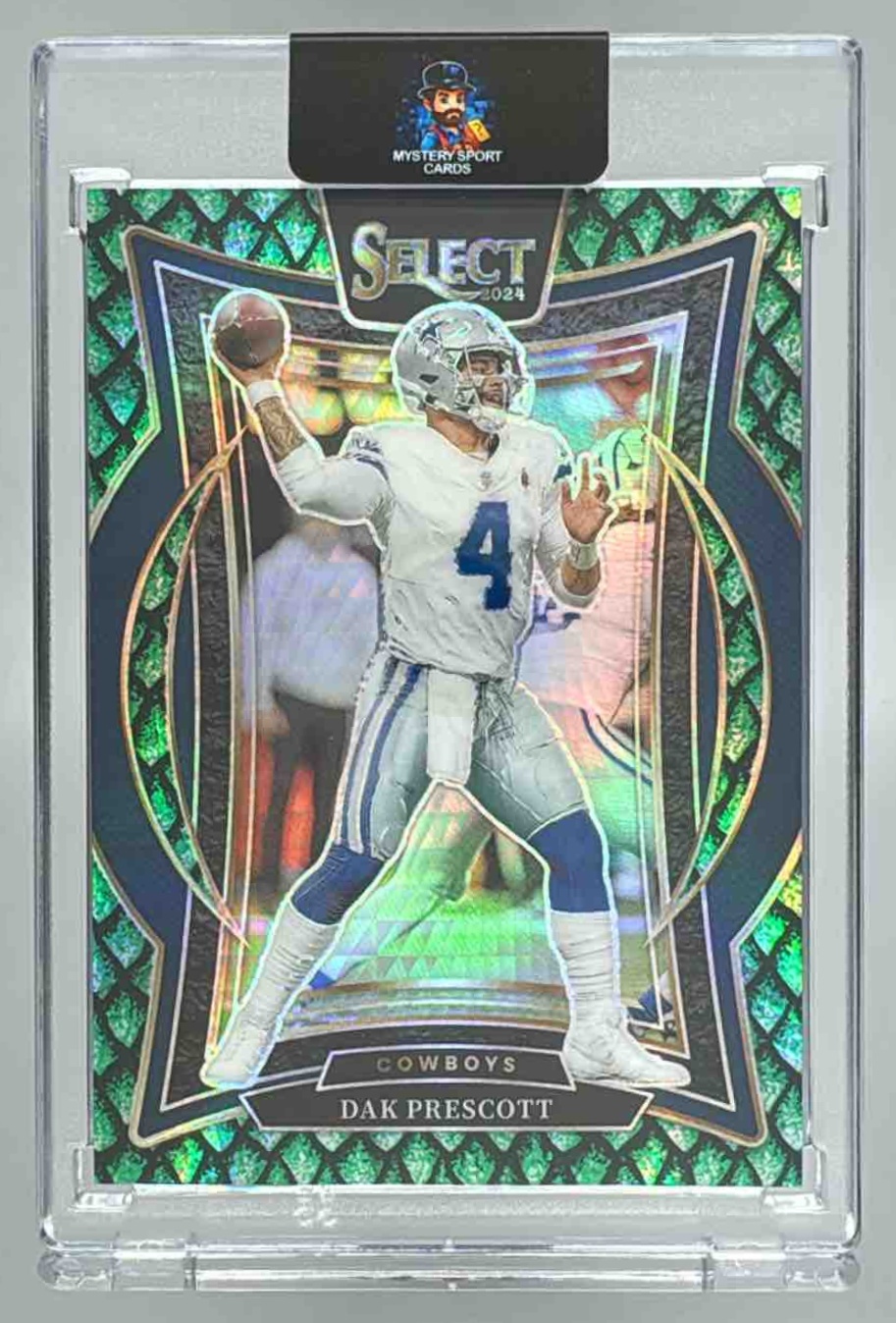 Card image for 2024 Panini Select Dak Prescott Concourse Dragon Scale Prizm /81 #38 Cowboys