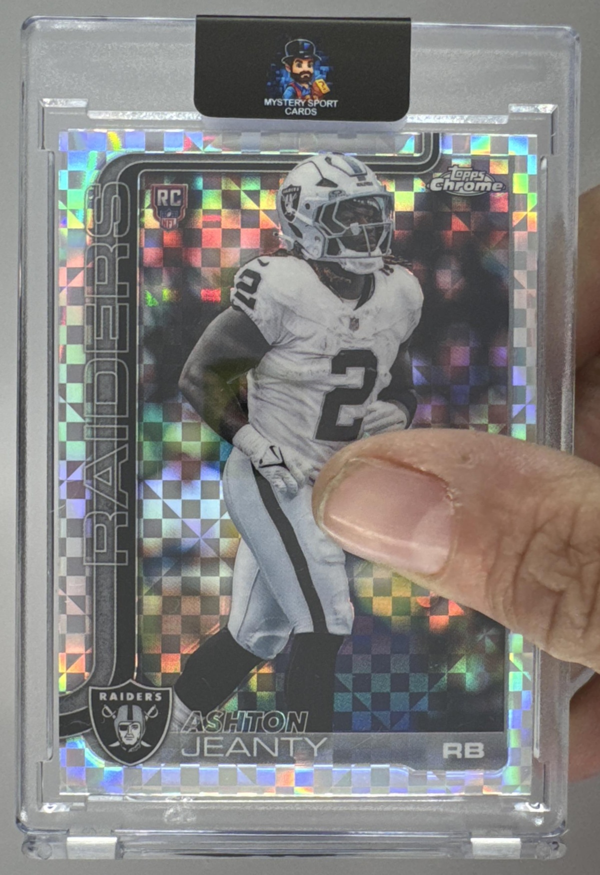 Card image for 2025 Topps Football Chrome Ashton Jeanty Rookie #322 RC Las Vegas Raiders