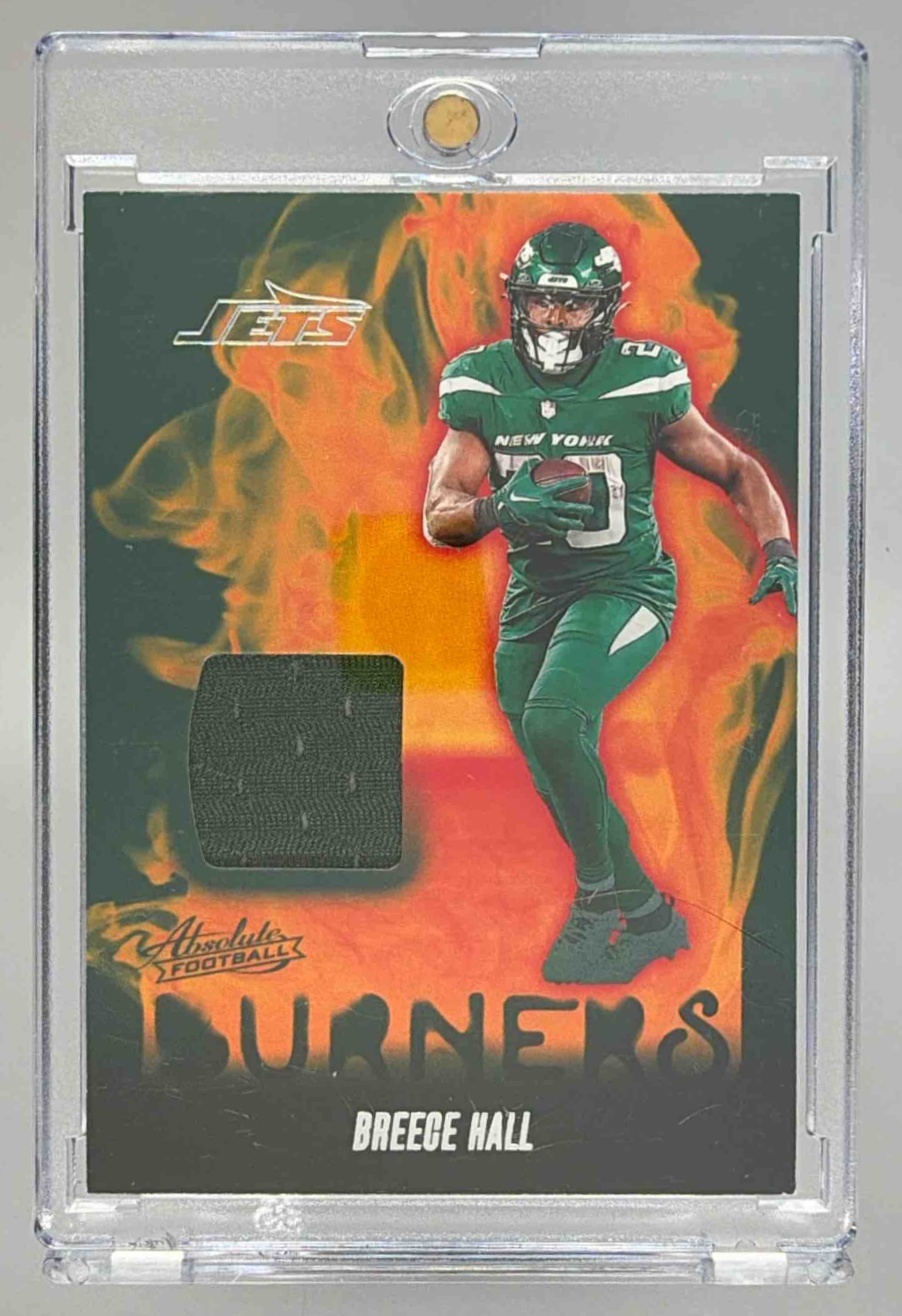 Card image for 2024 Panini Football Absolute Breece Hall Burners #AB-BHL MEM New York Jets