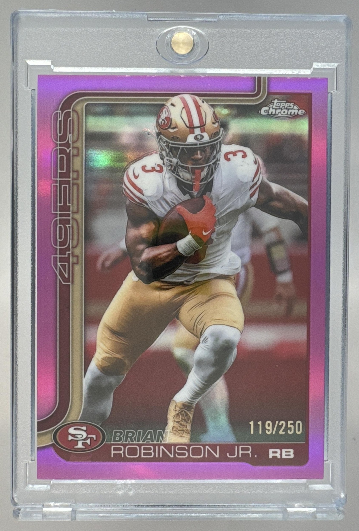 Card image for 2025 Topps Chrome Brian Robinson Jr. Pink Refractor /250 #296 49ers