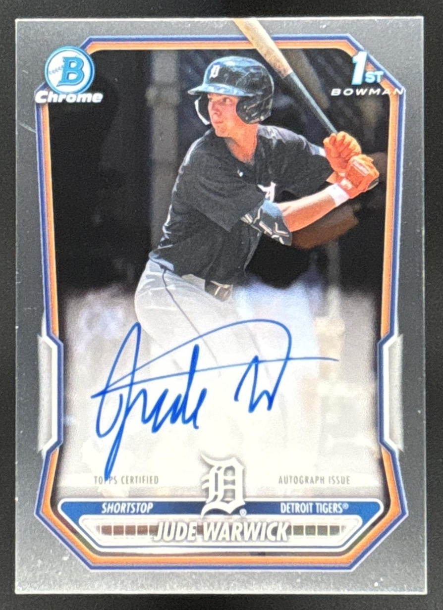 Card image for Jude Warwick 2026 Bowman Chrome Prospect Auto Detroit Tigers