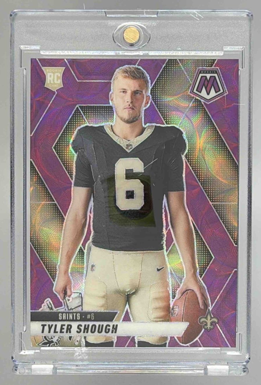 Card image for 2025 Panini Mosaic Tyler Shough Rookie Variation #273 RC Saints
