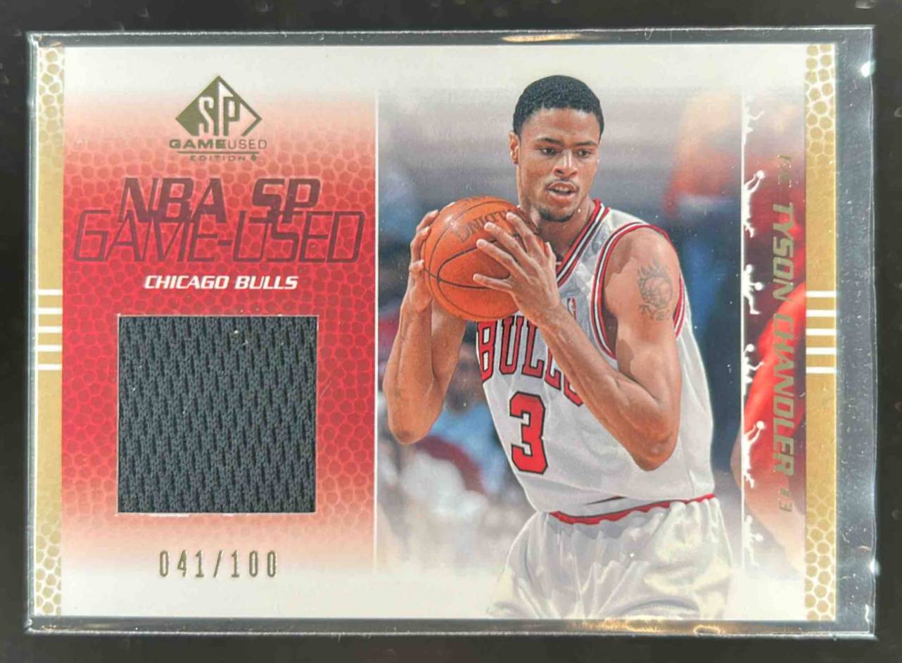 Card image for 2003-04 SP GAME USED TYSON CHANDLER GOLD /100 #7 CHICAGO BULLS