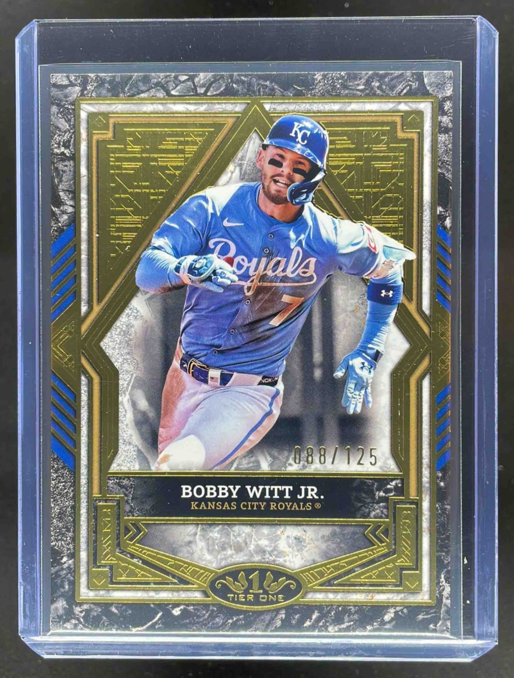 Card image for Bobby Witt Jr. 2025 Topps Tier One 2 Gold Foil #58 Kansas City Royals /125