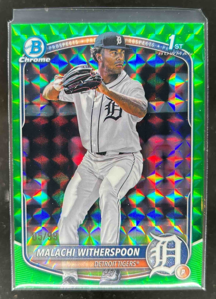 Card image for Malachi Witherspoon 2025 Bowman Draft Chrome Green Geometric Refractor /99