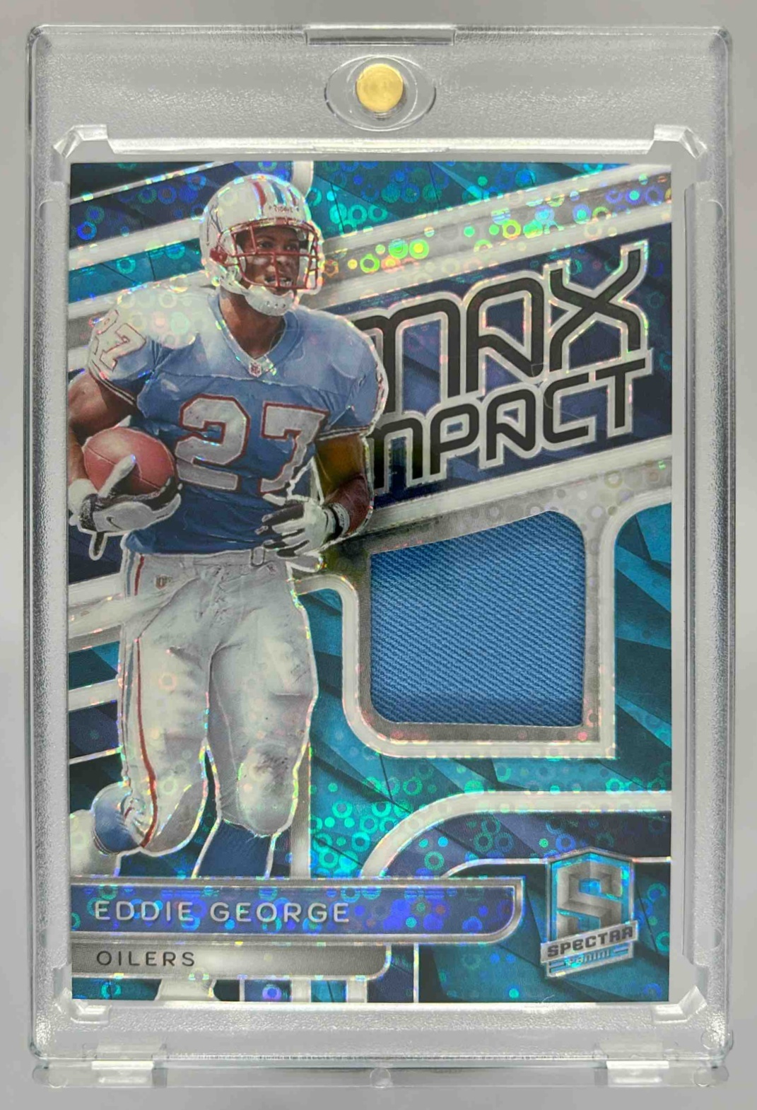 Card image for 2024 Panini Football Spectra Eddie George Max Impact Blue Neon /60 #MI-EGE