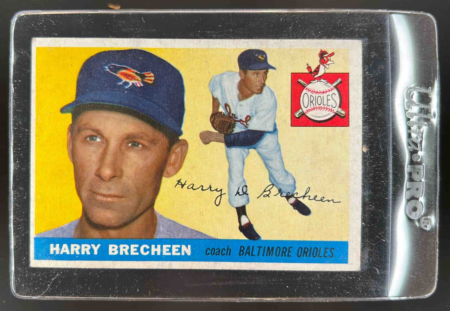 Card image for 1955 TOPPS BASEBALL HARRY BRECHEEN #113 BALTIMORE ORIOLES