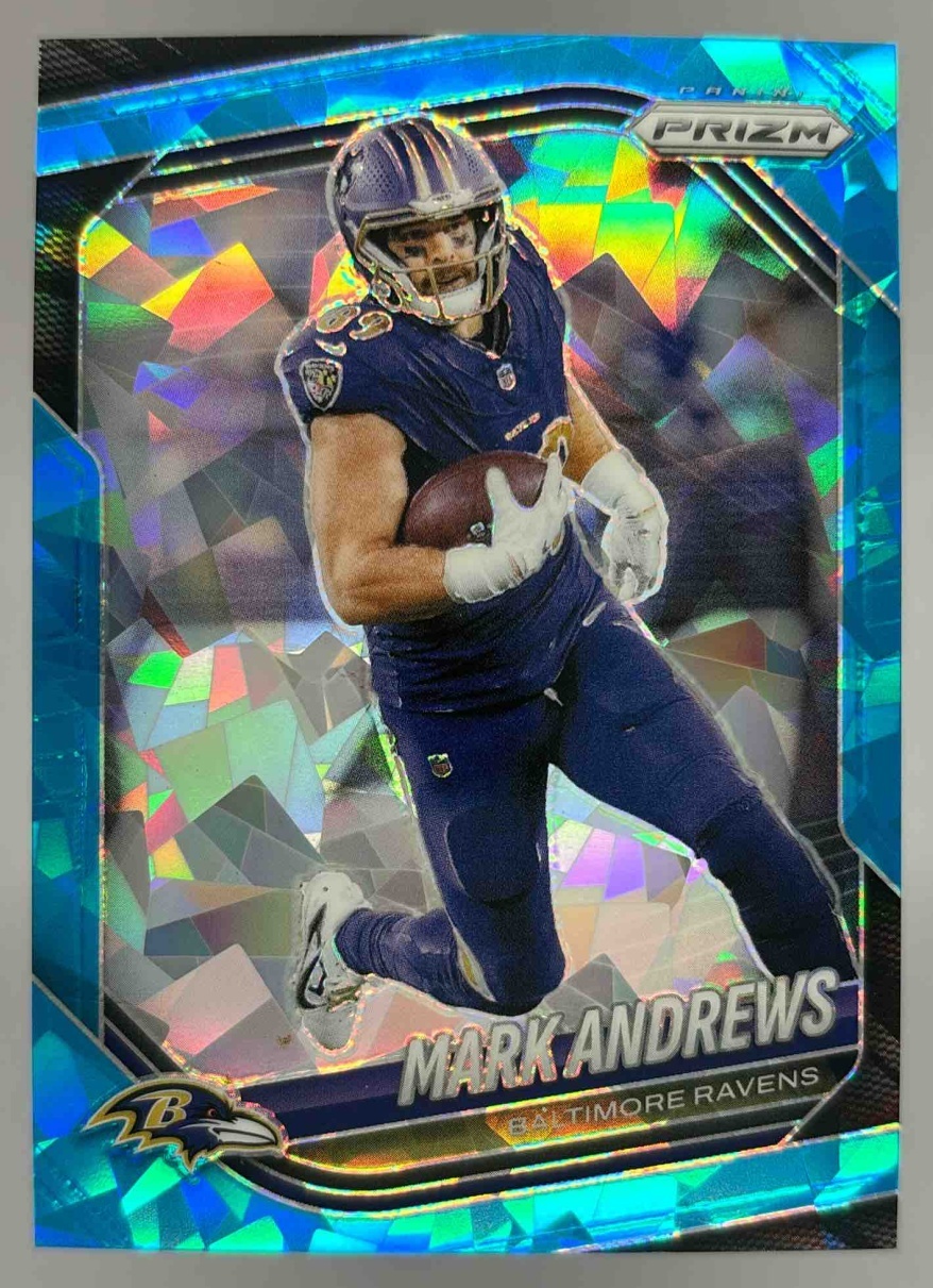 Card image for 2025 Panini Football Prizm Mark Andrews Blue Ice /99 #259 Baltimore Ravens