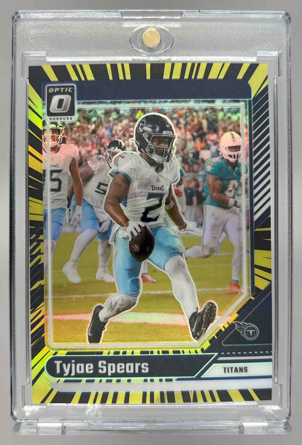 Card image for 2024 Panini Donruss Optic Tyjae Spears Electricity /75 #191 Titans