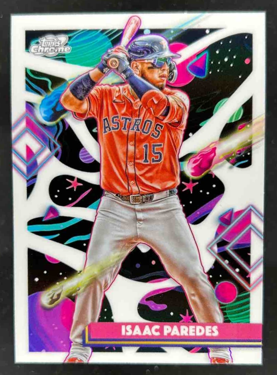 Card image for Isaac Paredes 2025 Topps Cosmic Chrome White Hole Refractor