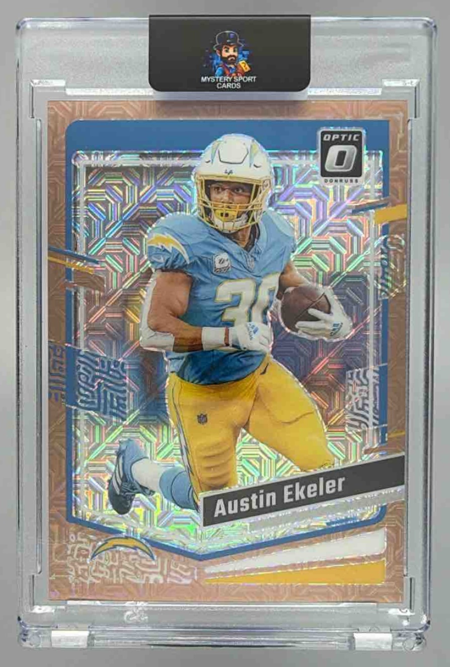 Card image for 2023 Panini Donruss Optic Austin Ekeler Bronze Mojo Prizm /35 #101 Chargers