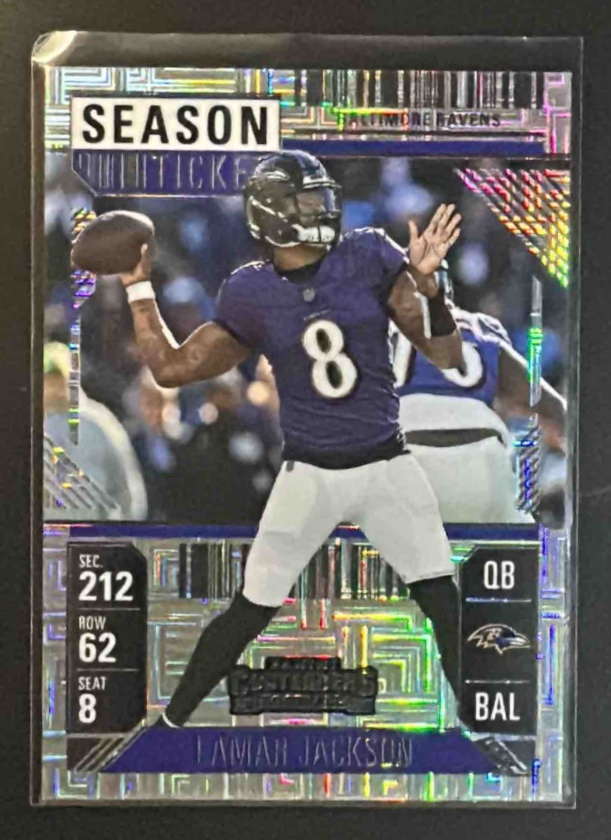 Card image for 2024 Panini Contenders Lamar Jackson #7 Ravens