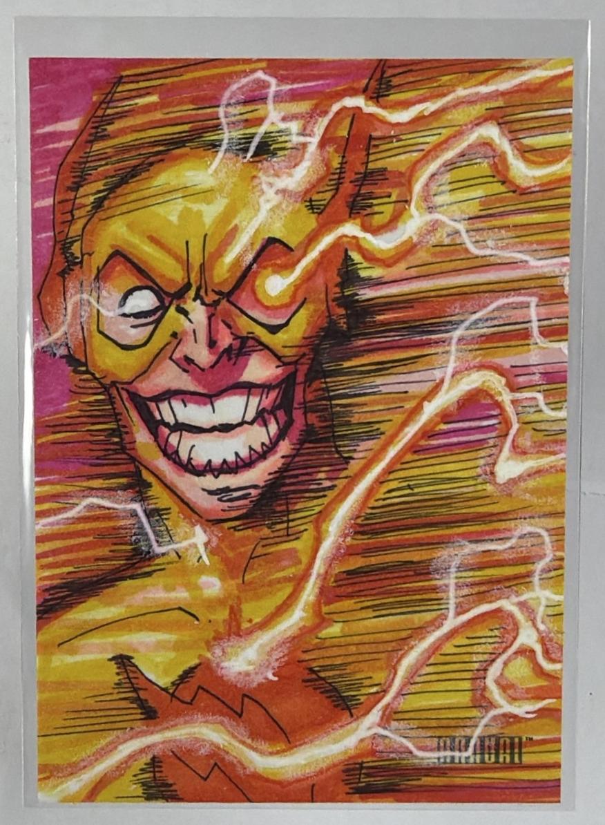 2023-24 UD DC Annual Artist Sketch Cards SC1 Reverse Flash Allen Geneta Auto 1/1