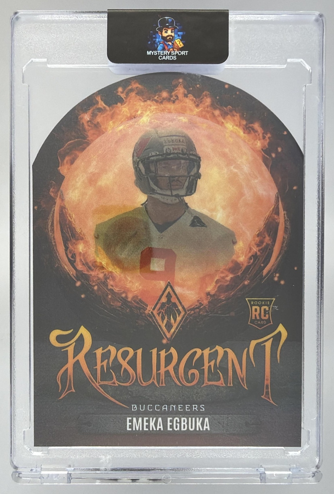 Card image for 2025 Panini Phoenix Emeka Egbuka Resurgent Snow Globe #23 RC Buccaneers
