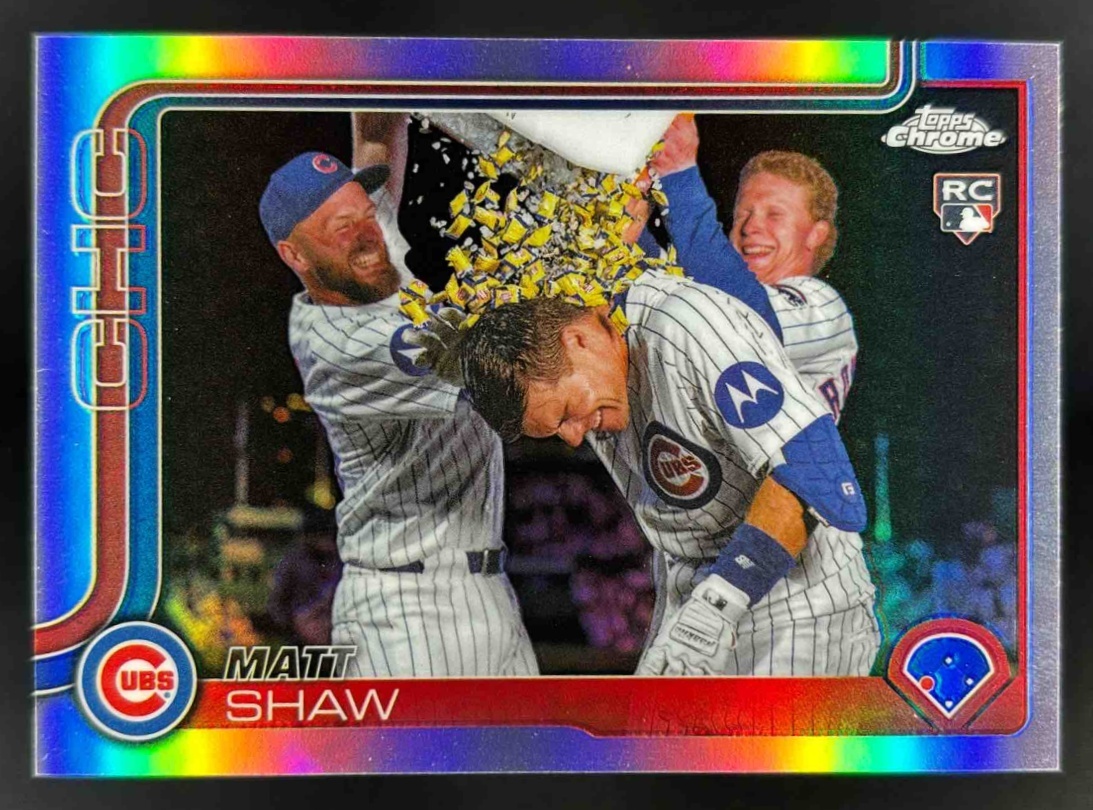 Card image for 2025 Topps Chrome Update Matt Shaw Image Variation #USC196 RC Cubs