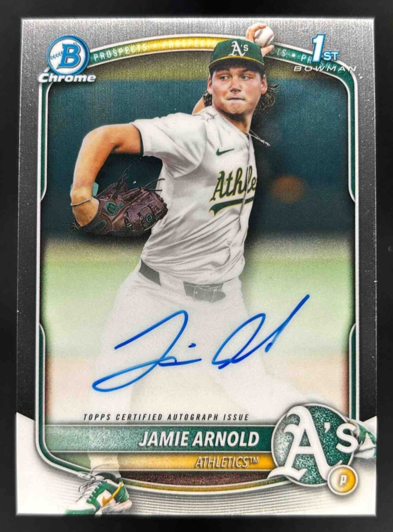 Card image for 2025 Bowman Draft Jamie Arnold Chrome Prospect Auto #CPA-JA Athletics