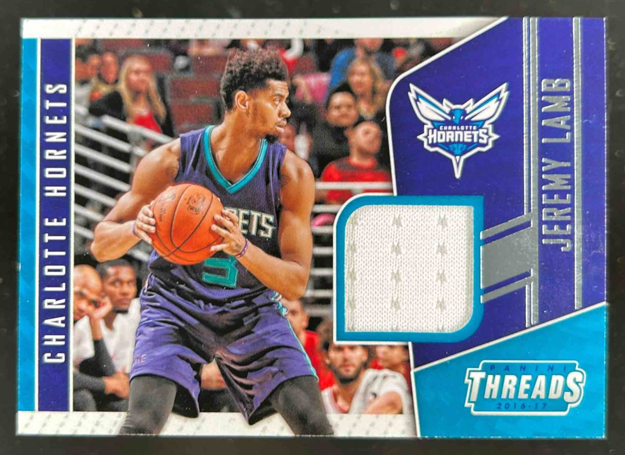 Card image for 2016-17 PANINI THREADS JEREMY LAMB MATERIALS #61 CHARLOTTE HORNETS